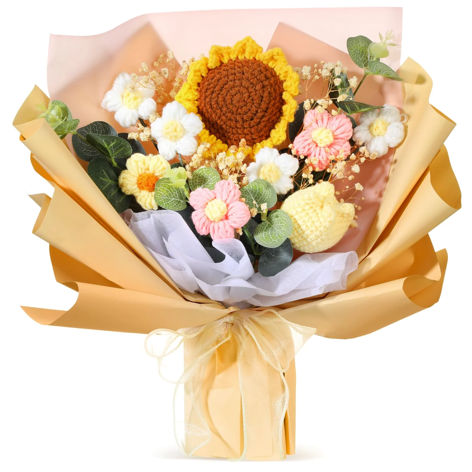 Crochet Flower Bouquet, Orange