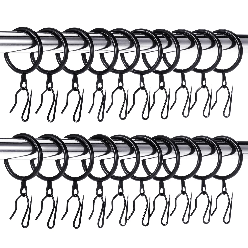 Curtain Rings & Pin Hooks, 60 pcs, Oil-Rubbed Bronze