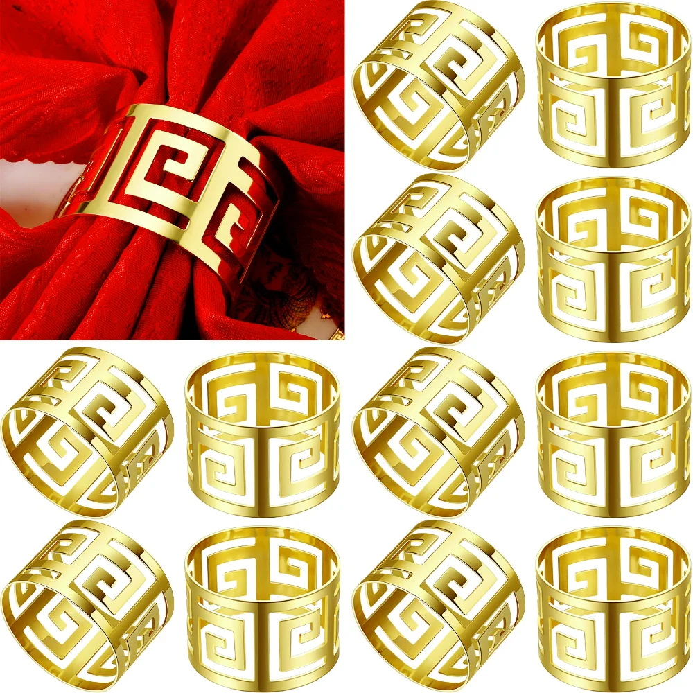 Metal Napkin Rings, 16 pcs, Gold
