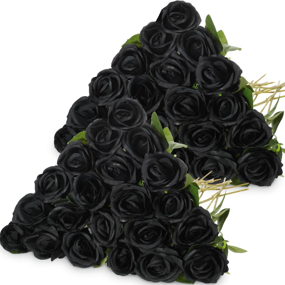 Long-Stem Roses, 40 pcs, Black