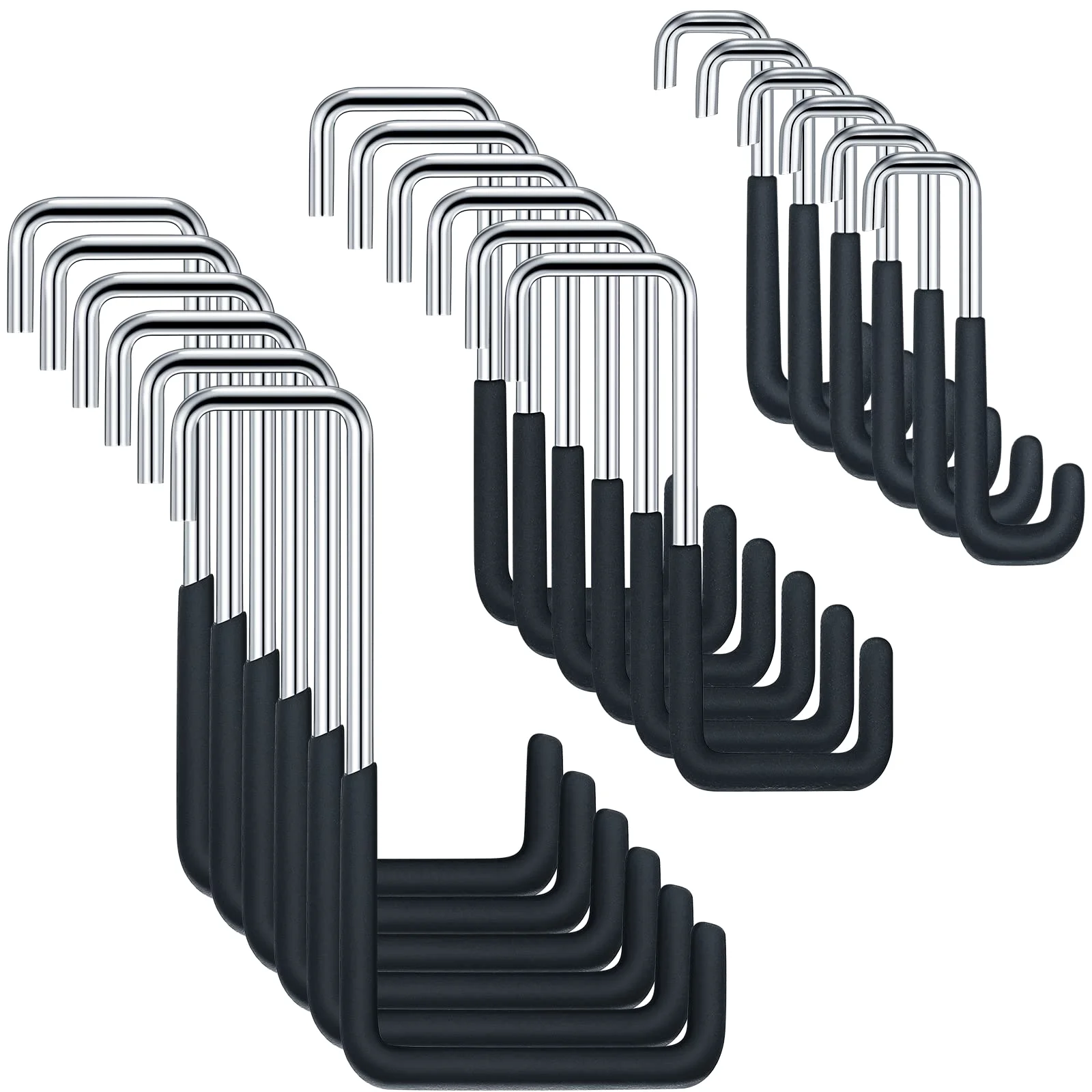 Rafter S-Hooks, 18 pcs, Black