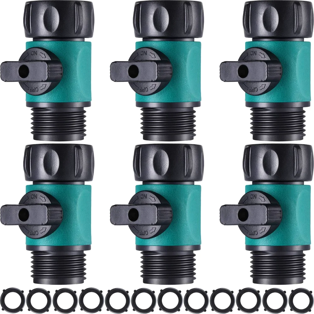 Hose Shut-Off Valves, 12 pcs, Green