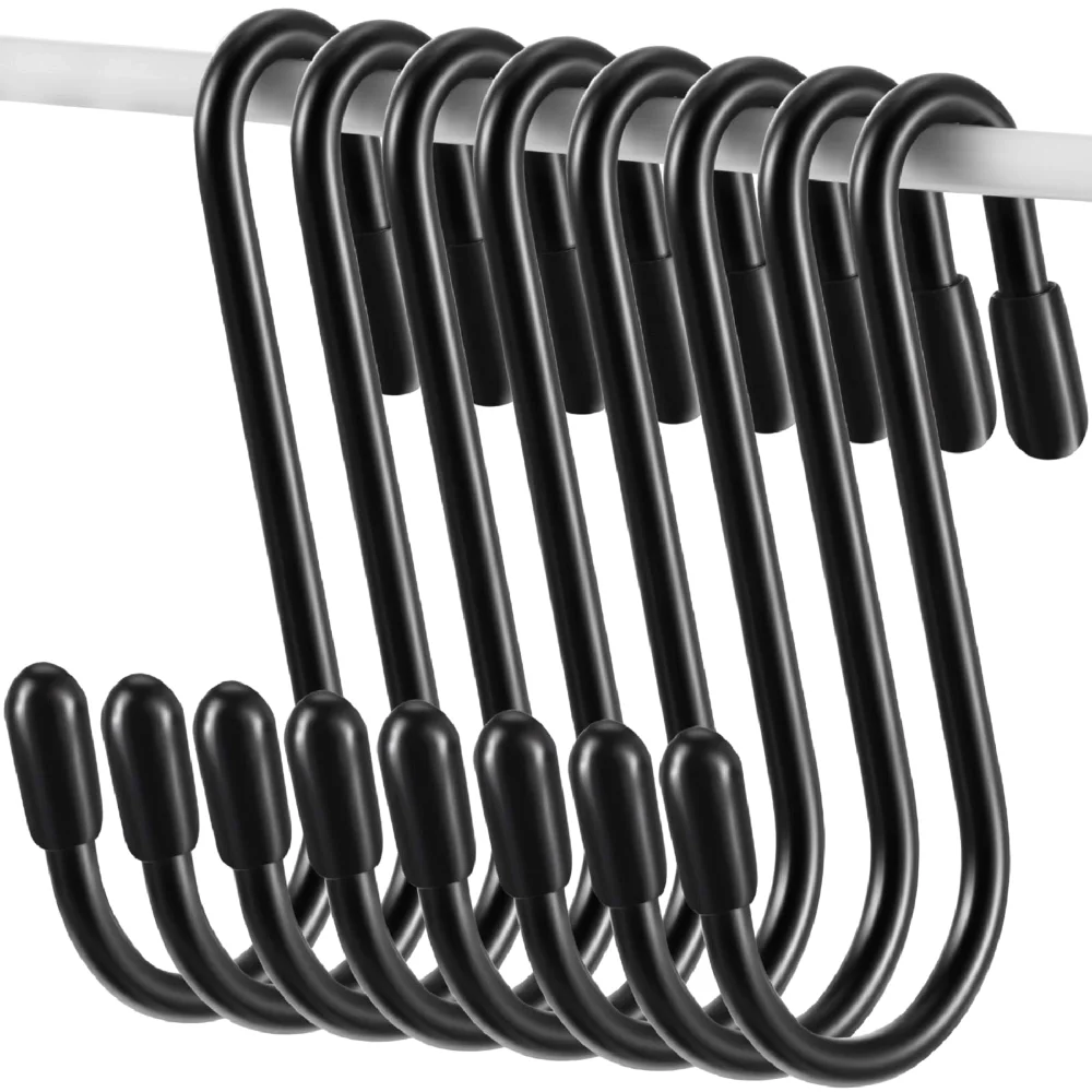 S-Hooks, 36 pcs, Black