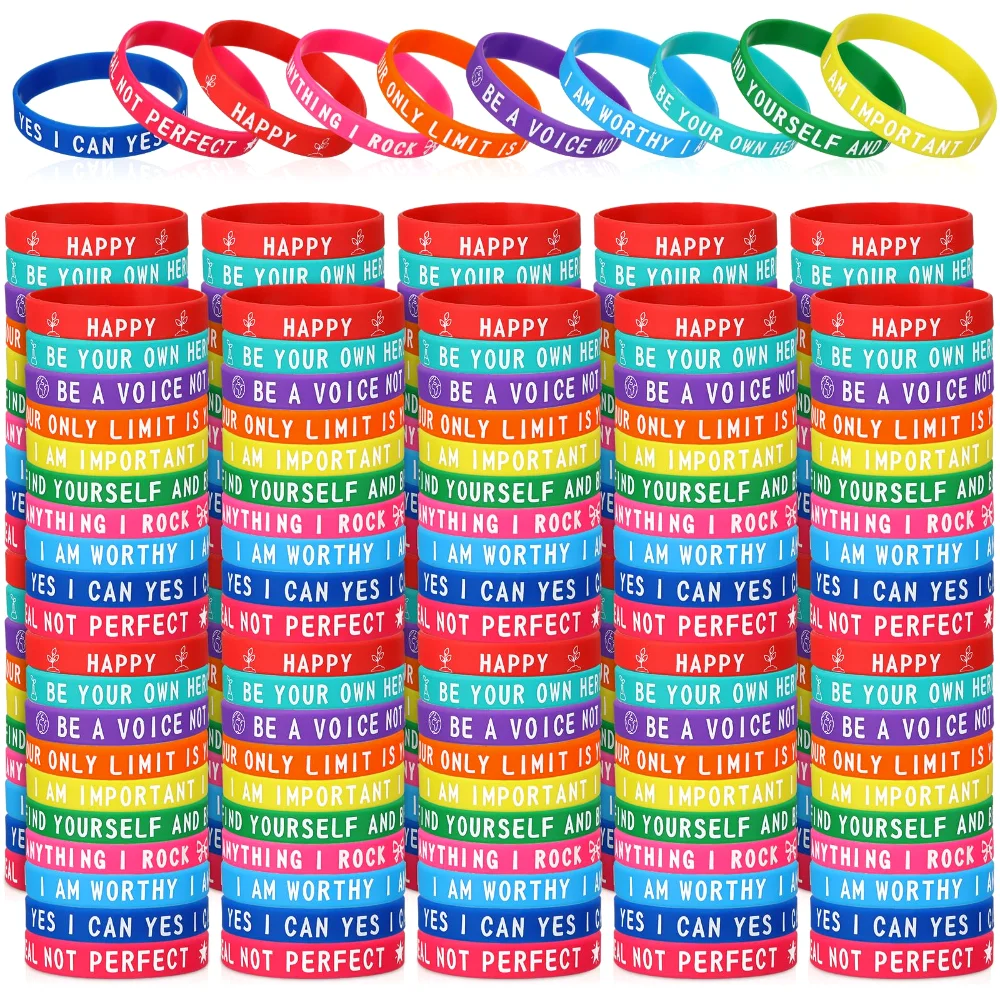 Motivational Bracelets, 300 pcs, Colorful